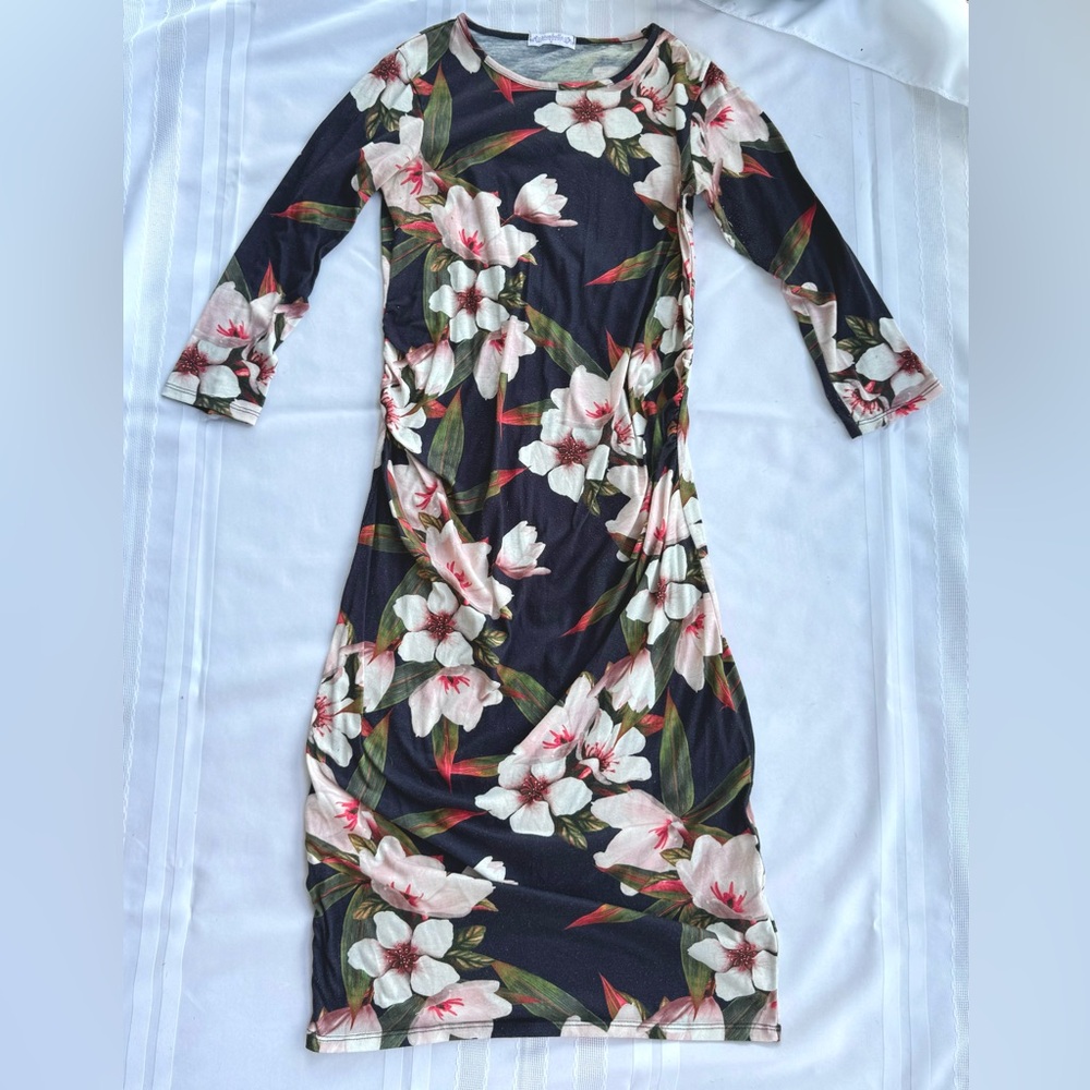 Bluebelle Maternity Floral Bodycon Dress Size 8 Medium VGUC